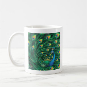 Blue Peacock Bird Coffee Mug