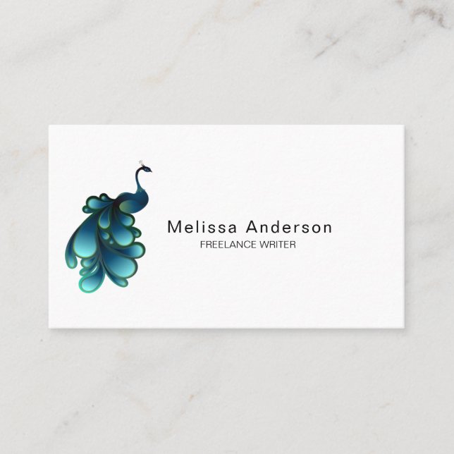 Blue Peacock Business Card (Front)