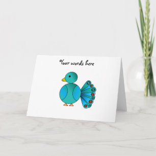 Blue peacock card