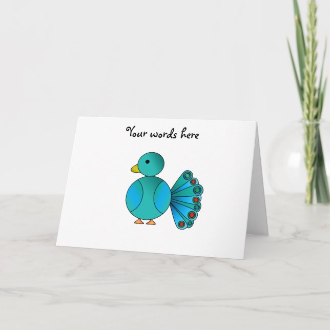 Blue peacock card (Front)