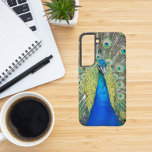 Blue Peacock Feather Plumage Samsung Galaxy Case<br><div class="desc">Protect your Samsung Galaxy S22 phone with this trendy phone case that features the photo image of a beautiful,  blue Peacock with colourful feather plumage. Select your phone style. For other phone brands,  you will need to customise case to fill image to edges of design template.</div>
