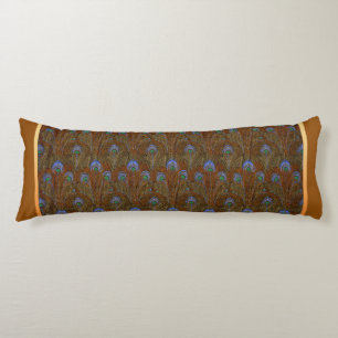 Blue Peacock Feathers Body Cushion