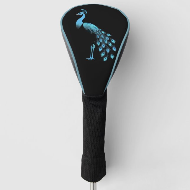 Blue Peacock Golf Head Cover (Front)