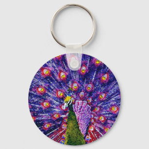 Blue Peacock Key Ring