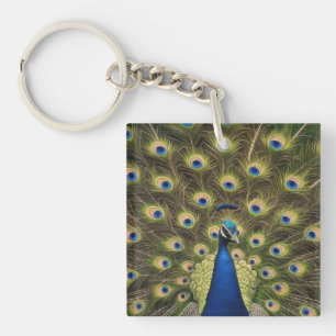 Blue Peacock Key Ring
