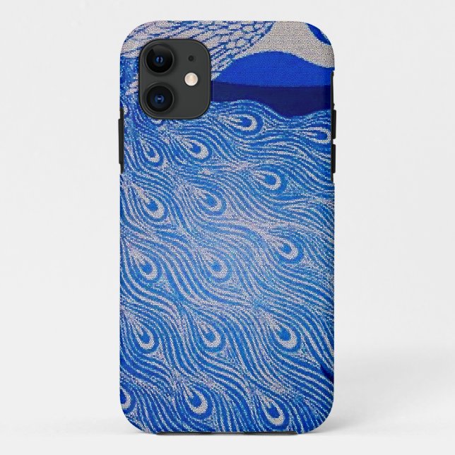 Blue Peacock Mosaic Case-Mate iPhone Case (Back)