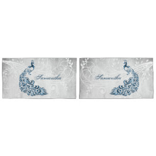 Blue Peacock Personalised Pillowcases