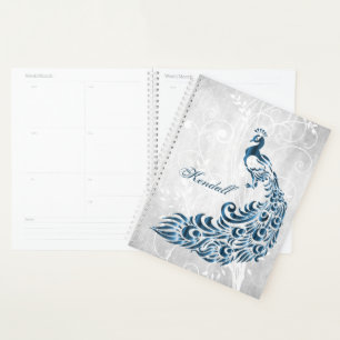 Blue Peacock Personalised Planner