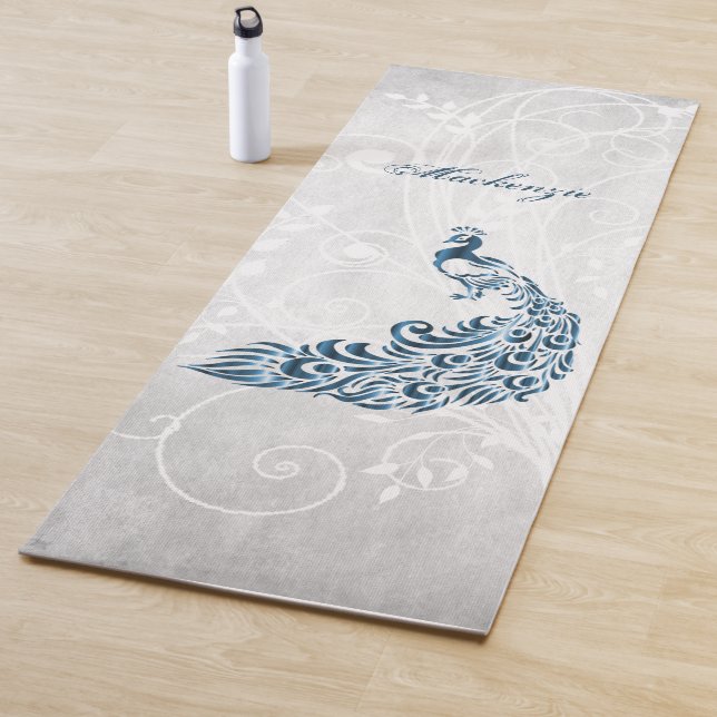 Blue Peacock Personalised Yoga Mat (In Situ)
