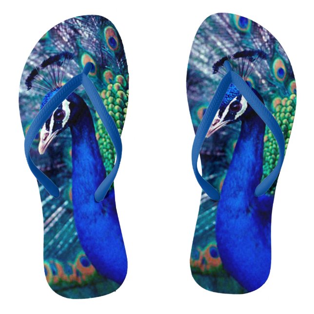 Blue Peacock Thongs (Footbed)