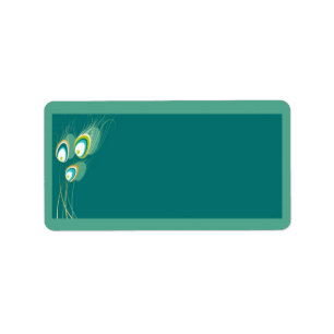 Blue Peacock Wedding Mailing Address Label
