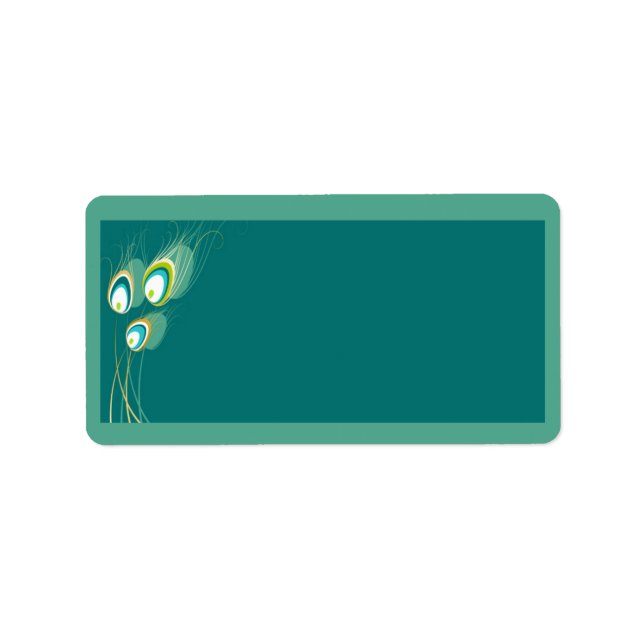 Blue Peacock Wedding Mailing Address Label (Front)