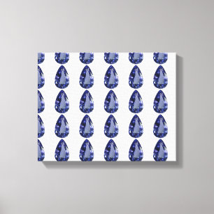 Blue Pear Pattern Canvas Print