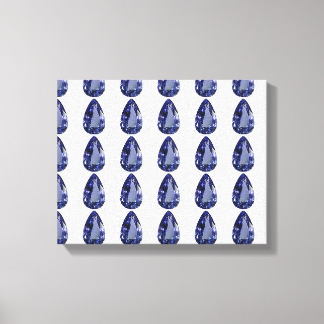 Blue Pear Pattern Canvas Print (Front)