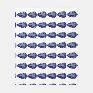 Blue Pear Pattern Fleece Blanket