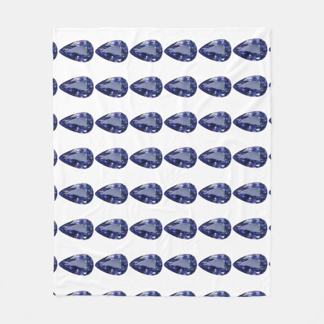 Blue Pear Pattern Fleece Blanket (Front)