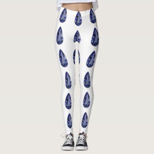 Blue Pear Pattern Leggings