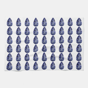 Blue Pear Pattern Tea Towel