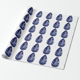 Blue Pear Pattern Wrapping Paper