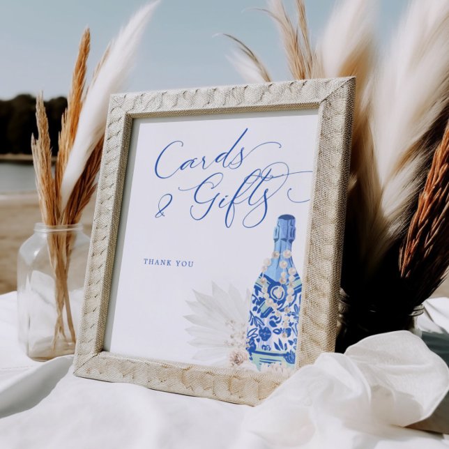 Blue Pearls and Prosecco Cards Gifts Sign (Creator Uploaded)