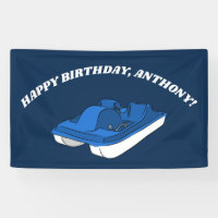 Blue Pedal Boat Birthday Party Personalised