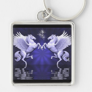 Blue Pegasus Reflections Key Chain