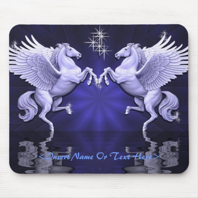 Blue Pegasus Reflections Mouse Pad (Front)