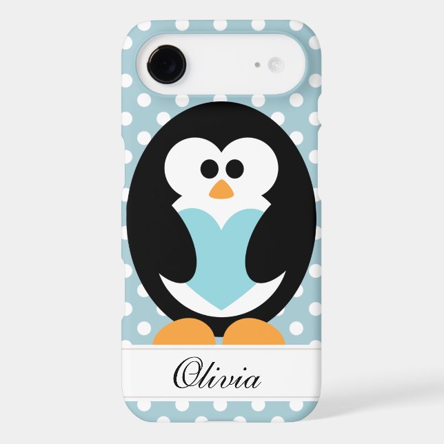 Blue Penguin Love Case-Mate iPhone Case (Back)