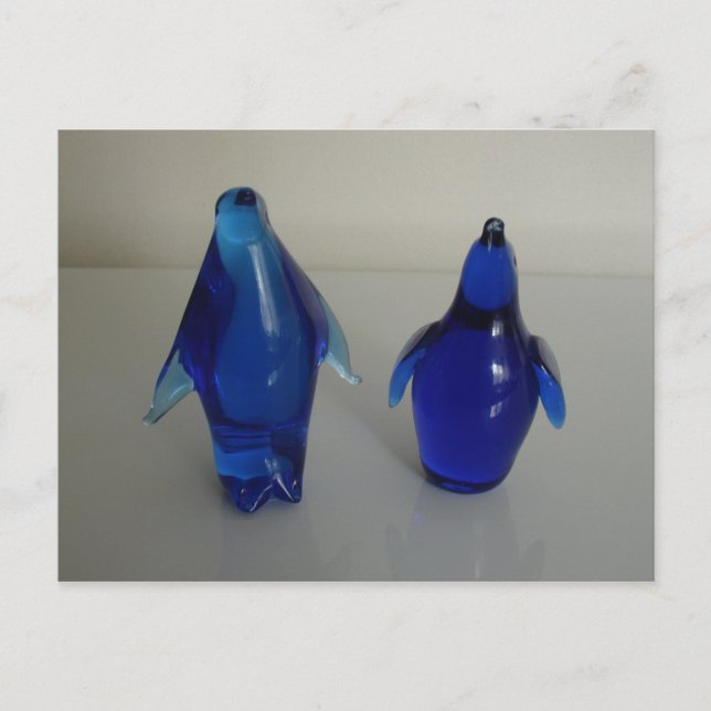 blue penguin paper weight postcard (Front)