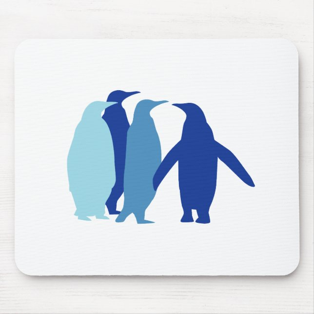 Blue Penguins Mouse Pad (Front)