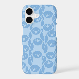 Blue penguins pattern background