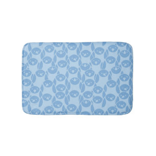 Blue penguins pattern background bath mat