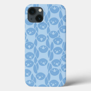 Blue penguins pattern background iPhone 13 case