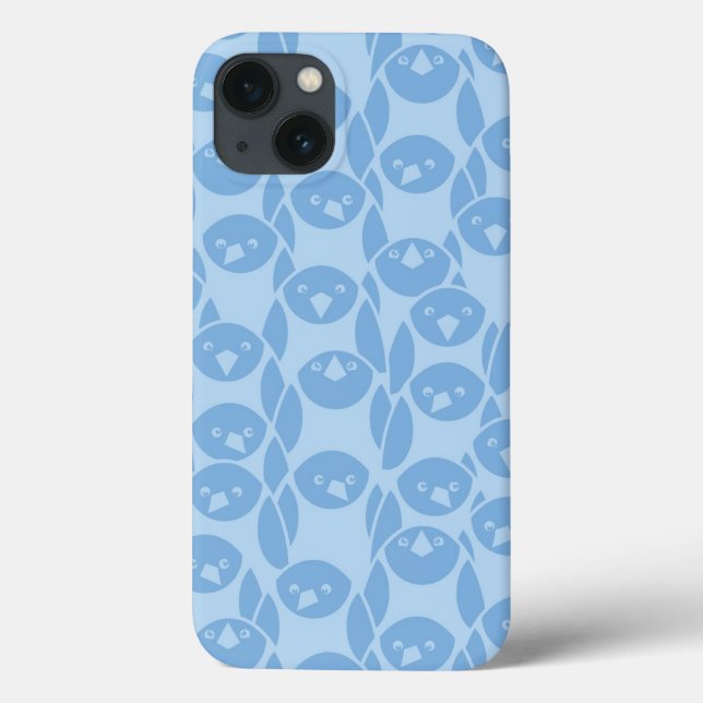 Blue penguins pattern background Case-Mate iPhone case (Back)