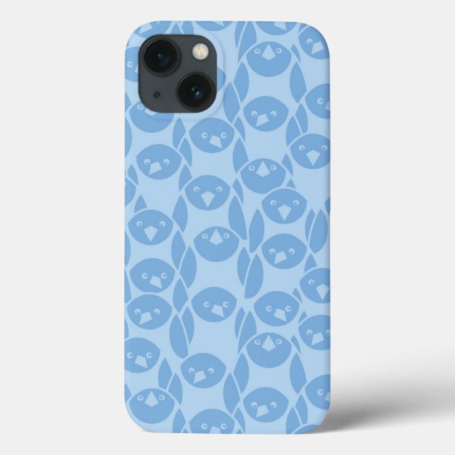 Blue penguins pattern background Case-Mate iPhone case (Back)