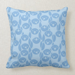 Blue penguins pattern background cushion