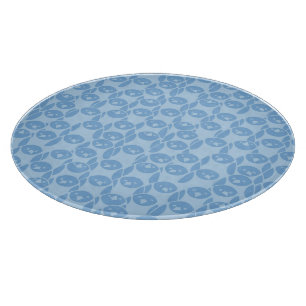 Blue penguins pattern background cutting board