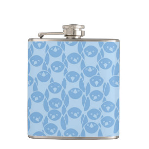 Blue penguins pattern background hip flask