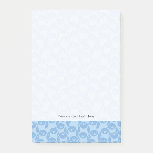 Blue penguins pattern background post-it notes (Front)
