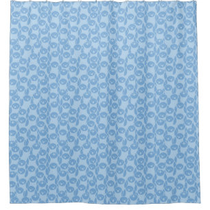 Blue penguins pattern background shower curtain