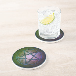 Blue Pentacle Coaster