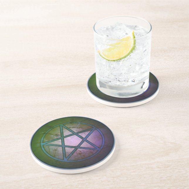 Blue Pentacle Coaster (Side)