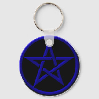 Blue Pentagram Keychain