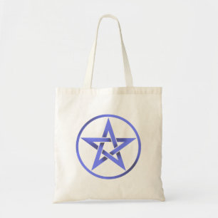 Blue Pentagram Pentacle Tote Bag