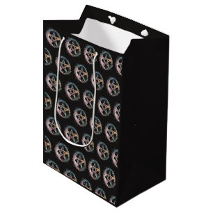 Blue Pentagram Witchcraft Black Halloween Medium Gift Bag