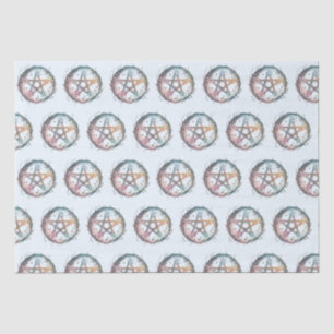 Blue Pentagram Witchcraft Light Blue Halloween Tissue Paper