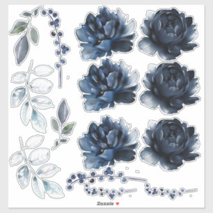 Blue Peonies Floral Arrangement Set Of  