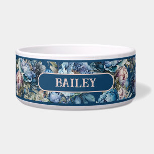 Blue peony floral pattern vintage flower name