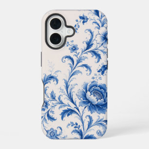 Blue Peony Floral Phone Case