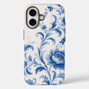 Blue Peony Floral Phone Case